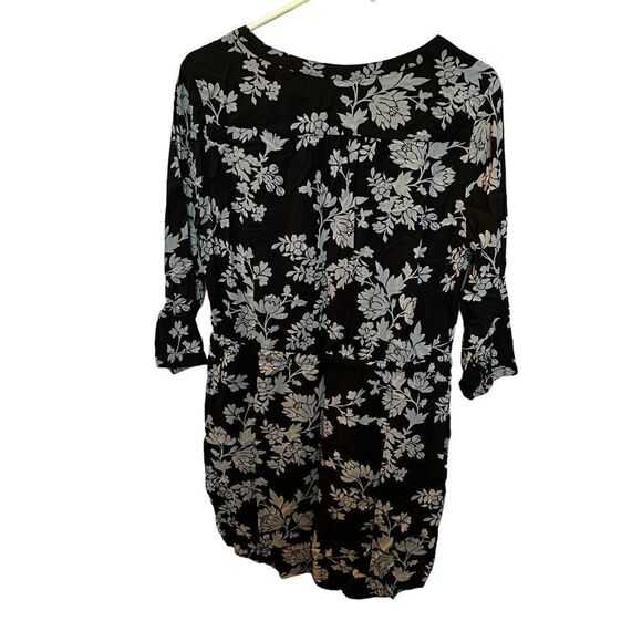 Gap dress/tunic top V neck Small black and gray floral - Picture 2 of 8